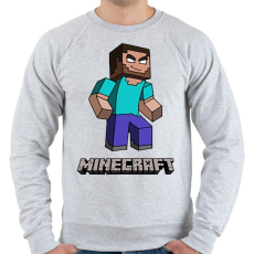 PRINTFASHION Minecraft - Herobrine - Férfi pulóver - Sport szürke