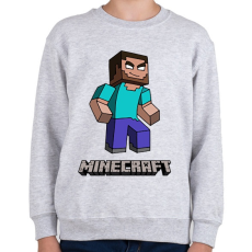PRINTFASHION Minecraft - Herobrine - Gyerek pulóver - Sport szürke