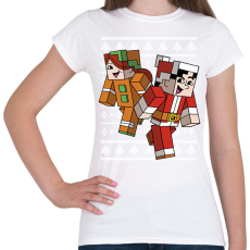 PRINTFASHION Minecraft Karácsony - Női póló - Fehér