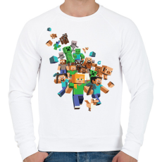 PRINTFASHION Minecraft karakterek - Férfi pulóver - Fehér