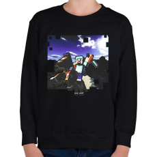 PRINTFASHION minecraft ló (képregény stílus) - Gyerek pulóver - Fekete