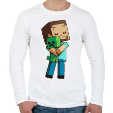 PRINTFASHION Minecraft Love - Férfi hosszú ujjú póló - Fehér