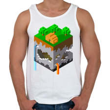 PRINTFASHION Minecraft map - Férfi atléta - Fehér atléta, trikó