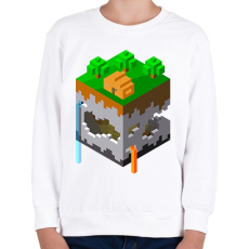 PRINTFASHION Minecraft map - Gyerek pulóver - Fehér