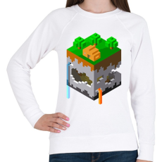 PRINTFASHION Minecraft map - Női pulóver - Fehér