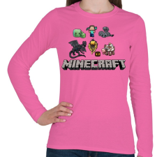 PRINTFASHION Minecraft - Női hosszú ujjú póló - Rózsaszín női póló