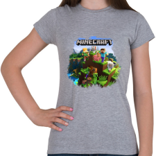 PRINTFASHION Minecraft - Női póló - Sport szürke női póló