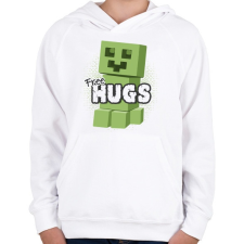 PRINTFASHION Minecraft ölelés - Gyerek kapucnis pulóver - Fehér gyerek pulóver, kardigán
