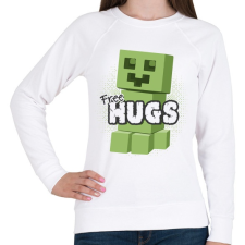 PRINTFASHION Minecraft ölelés - Női pulóver - Fehér női pulóver, kardigán