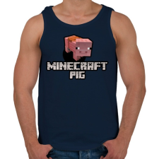 PRINTFASHION Minecraft pig - Férfi atléta - Sötétkék atléta, trikó
