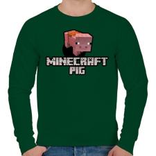 PRINTFASHION Minecraft pig - Férfi pulóver - Sötétzöld férfi pulóver, kardigán