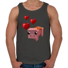 PRINTFASHION Minecraft pig love - Férfi atléta - Sötétszürke