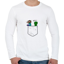 PRINTFASHION Minecraft Pocket - Férfi hosszú ujjú póló - Fehér férfi póló