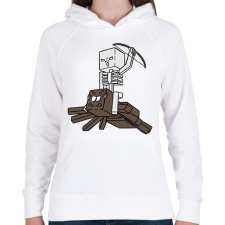 PRINTFASHION Minecraft pók lovagló - Női kapucnis pulóver - Fehér női pulóver, kardigán