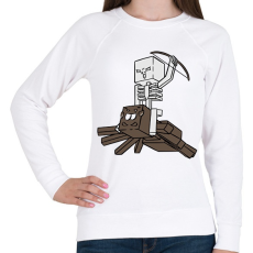 PRINTFASHION Minecraft pók lovagló - Női pulóver - Fehér