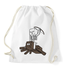 PRINTFASHION Minecraft pók lovagló - Sportzsák, Tornazsák - Fehér tornazsák