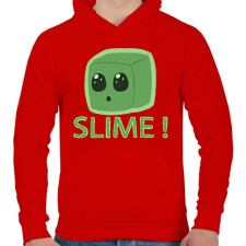 PRINTFASHION Minecraft Slime - Férfi kapucnis pulóver - Piros férfi pulóver, kardigán