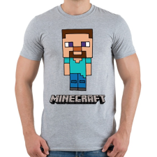 PRINTFASHION Minecraft - Steve - Férfi póló - Sport szürke férfi póló