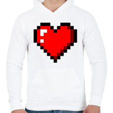 PRINTFASHION Minecraft szív - Férfi kapucnis pulóver - Fehér férfi pulóver, kardigán