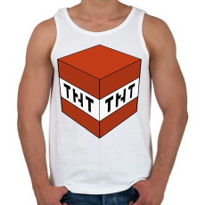 PRINTFASHION Minecraft TNT - Férfi atléta - Fehér