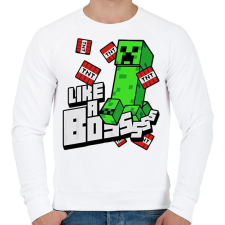 PRINTFASHION Minecraft TNT - Férfi pulóver - Fehér férfi pulóver, kardigán