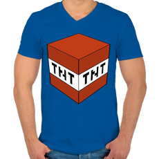 PRINTFASHION Minecraft TNT - Férfi V-nyakú póló - Királykék