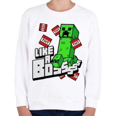 PRINTFASHION Minecraft TNT - Gyerek pulóver - Fehér