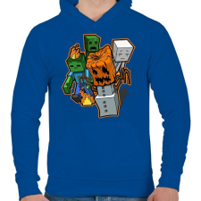 PRINTFASHION Minecraft zombieezz - Férfi kapucnis pulóver - Királykék férfi pulóver, kardigán