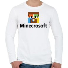PRINTFASHION Minecrosoft - Férfi hosszú ujjú póló - Fehér