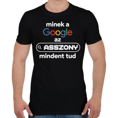 PRINTFASHION Minek a google az asszony mindent tud - Férfi póló - Fekete