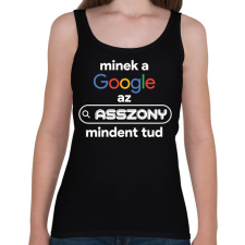 PRINTFASHION Minek a google az asszony mindent tud - Női atléta - Fekete női trikó