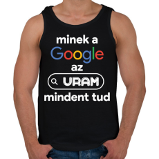 PRINTFASHION Minek a google az uram mindent tud - Férfi atléta - Fekete