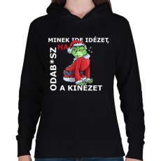 PRINTFASHION Minek ide idézet? - Női kapucnis pulóver - Fekete