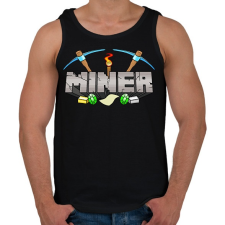 PRINTFASHION Miner - Férfi atléta - Fekete atléta, trikó