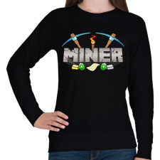 PRINTFASHION Miner - Női pulóver - Fekete női pulóver, kardigán