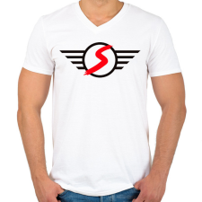 PRINTFASHION Mini Cooper S - Férfi V-nyakú póló - Fehér férfi póló