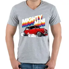 PRINTFASHION Mini Morris - Férfi V-nyakú póló - Sport szürke férfi póló