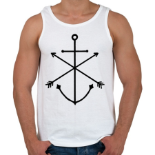 PRINTFASHION Minimal Anchor  - Férfi atléta - Fehér atléta, trikó