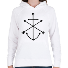 PRINTFASHION Minimal Anchor  - Női kapucnis pulóver - Fehér