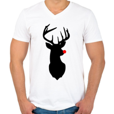 PRINTFASHION Minimal Rudolf - Férfi V-nyakú póló - Fehér