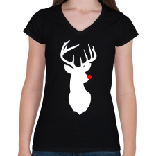 PRINTFASHION Minimal Rudolf - Női V-nyakú póló - Fekete női póló