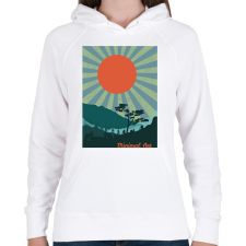 PRINTFASHION Minimalista Tájkép - Női kapucnis pulóver - Fehér női pulóver, kardigán