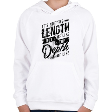 PRINTFASHION Minőségi élet - Gyerek kapucnis pulóver - Fehér gyerek pulóver, kardigán