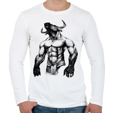 PRINTFASHION Minotaurus - Férfi hosszú ujjú póló - Fehér férfi póló