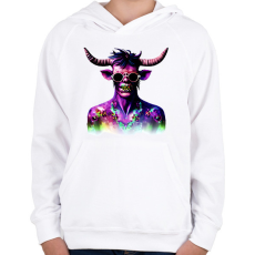 PRINTFASHION Minotaurusz_Zombi_1 - Gyerek kapucnis pulóver - Fehér