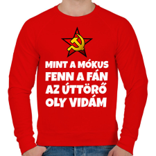PRINTFASHION MINT A MÓKUS FENN A FÁN - Férfi pulóver - Piros férfi pulóver, kardigán