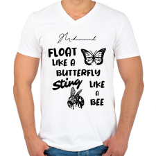 PRINTFASHION Mint a pillangó, mint a méh - Férfi V-nyakú póló - Fehér férfi póló