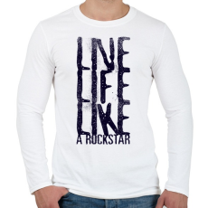 PRINTFASHION Mint egy rocksztár - Férfi hosszú ujjú póló - Fehér