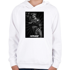 PRINTFASHION Mirage BW - Apex Legends - Gyerek kapucnis pulóver - Fehér