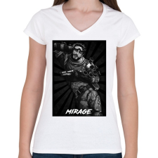 PRINTFASHION Mirage BW - Apex Legends - Női V-nyakú póló - Fehér női póló